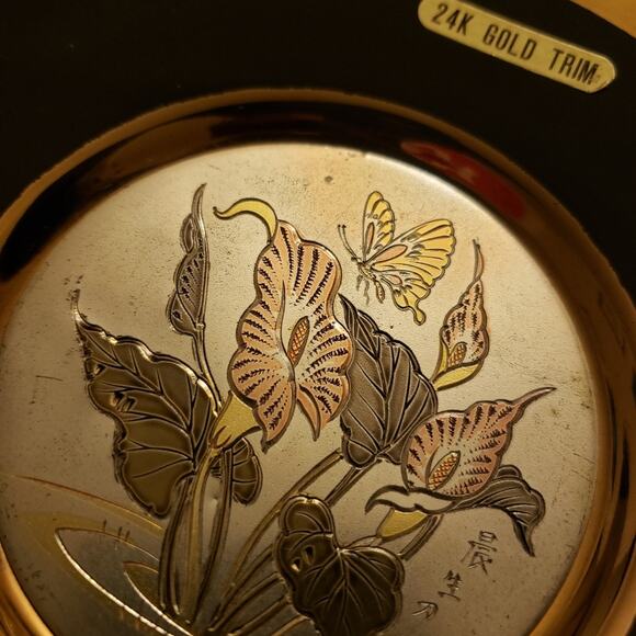 Art of Chokin 24k gold trim Japanese plate - Picture 4 of 5